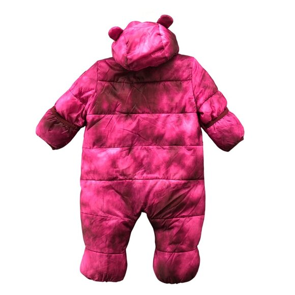 Gap Baby Girls 0-6M Primaloft Puffer Bunting Snowsuit Pink Tie Dye Waterproof - Picture 2 of 7